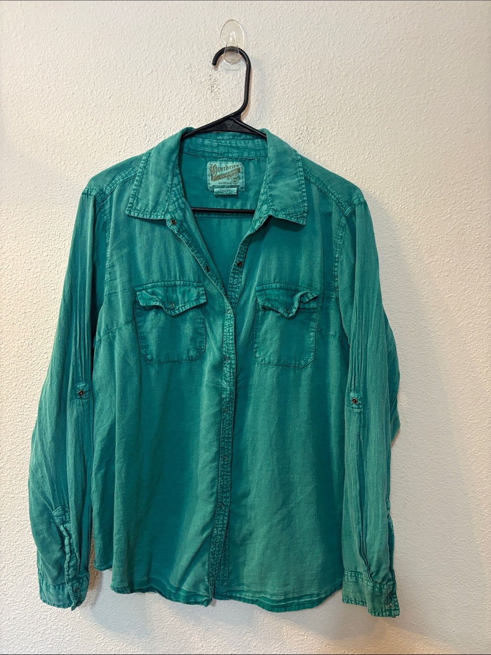 Overdrive Clothing Teal Button-Front Utility Shirt